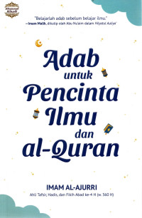 Image of Adab Untuk Pencinta Ilmu dan Al-Quran